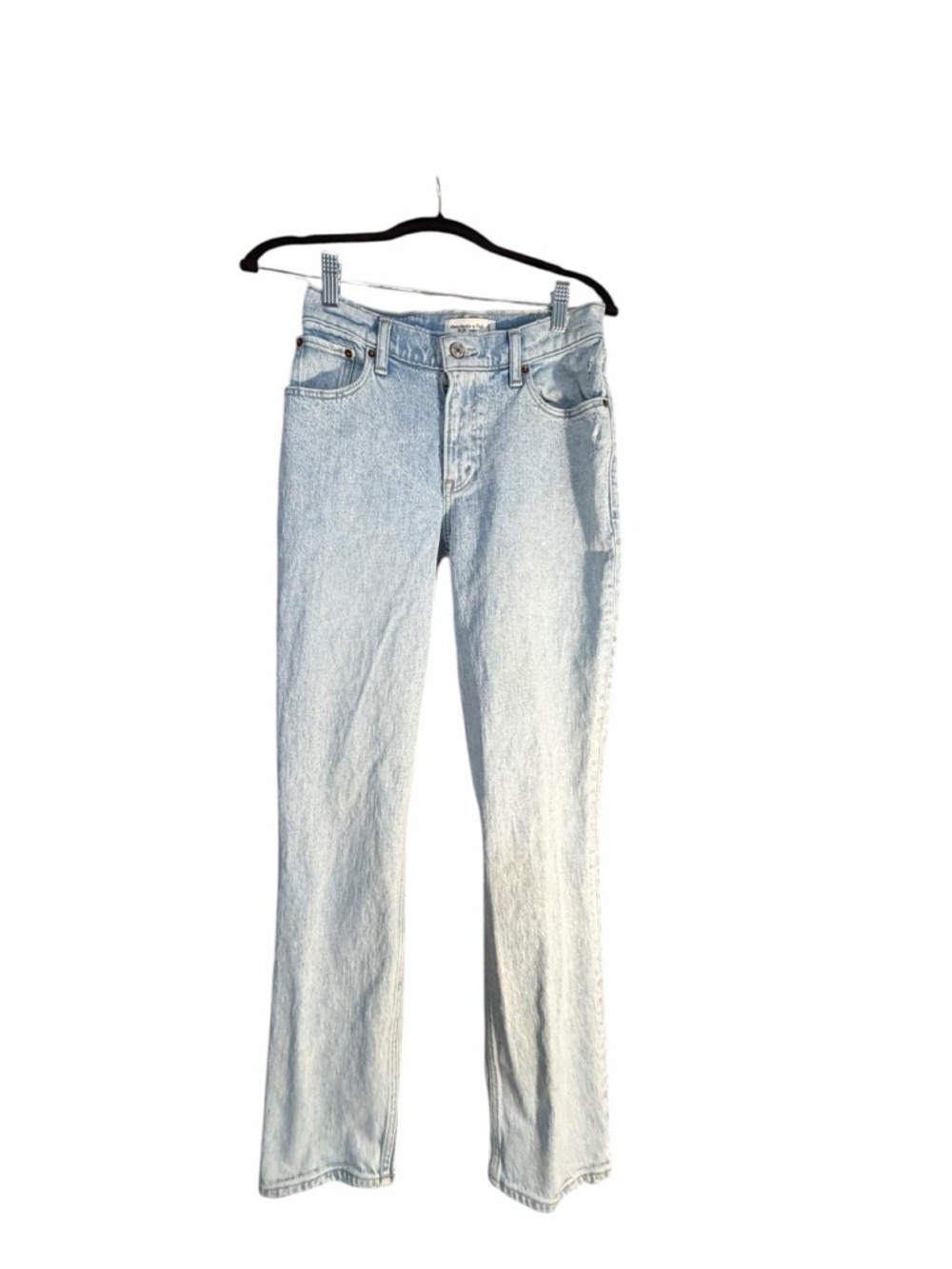 Abercrombie & Fitch Curve Love The 90's Straight Low Rise Light Wash Jeans Sz 25